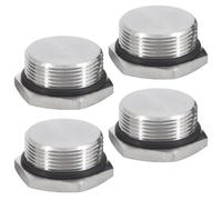 (4 Pieces) M24x1.5mm Hex Pipe Plug 304 Stainless Steel Pipe Fitting Adapter Male Plug