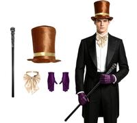 4 Pieces Magic Movie Character Dress Up Set Stage Party Brown One Size