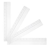 4 Pieces Magnifying Ruler Clear 12 Inch Plastic Rulers with Magnifying Bar Data Processing Magnifier Ruler Measuring Tool Drafting Tools Kits for Reading Drawing Home Office