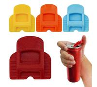 4 Pieces Manual Easy Can Opener - Beverage Can Cover Protector, Colored Soda Beer Can Opener, Handheld Bottle Opener - Cover Can Top Ring Opener Tool Drink Shield for Pop, Beer, C-Oke Or Soda