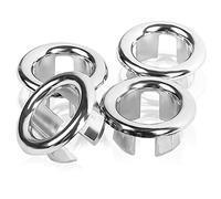 4 Pieces Mesh Sink Overflow cover, Bath overflow cover Kitchen Bathroom Basin Trim Sink Hole Overflow Drain Cap Cover Insert in Hole Spares (round)