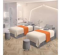 4 Pieces Microfiber Bed Sheets Set For Massage Beds, Premium Facial Bed Cover, Includes Bed Skirt, Pillowcases And Chair Cover For Spa Salon (D,185x70cm(73x28inch))