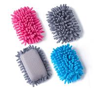 4 Pieces Microfiber Shag Whiteboard Eraser Shag Washable Dry Eraser Board Eraser for Chalk, Classroom Teacher Supplies, Home and Office (Blue, Grey, Pink)