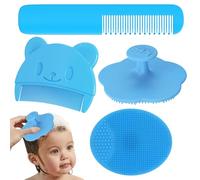 4 Pieces Milk Crust Removal Brush Comb Milk Crust Newborn Baby Brush Soft Bristle Baby Comb Suitable for Baby Shower(Blue)
