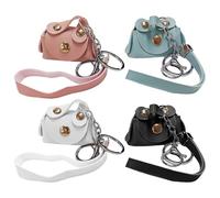 4 Pieces Mini Bag Pendant, Creative Keychain, Pu Leather Coin Wallet, Ladies Decorative Pendant, Cute Minimalist Keychain.