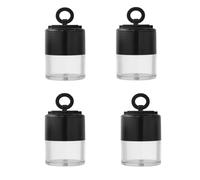 4 Pieces Mini Loose Powder Box, Plastic Refillable Empty Powder Case with Sifter & Mushroom Sponge Puff, Portable Travel Round Cosmetic Jar Container for Blusher Makeup Loose Powder