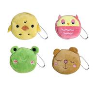 4 Pieces Mini Plush Coin Purse, Cartoon Animal Plush Purse for Children