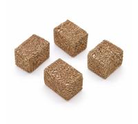 4 Pieces Miniature Hay Bales Faux Straw Blocks Rustic Farm Decor Mini Haystack Ornaments Dollhouse Accessories Fairy Garden Village Display Fall Party Table Decoration Set (Rectangle)