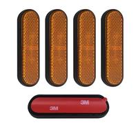 4 Pieces Motorcycle Bicycle Reflector, Yellow Rectangular Reflector, Cat Eye Reflector, Bicycle Front Rear Reflectors for Scooter Multifunctional for Motorcycle and Bicycle E