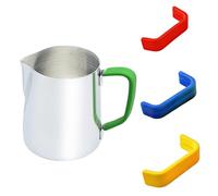 4 Pieces Multicoloured Silicone Sleeves for Milk Frothing Jugs, Heat Resistant Handle Covers for Barista Milk Jug Steaming Pitcher Set, Prevent Cross Contamination Between Different Milk Type