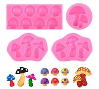 4 Pieces Mushroom Chocolate Mold Mushroom Shaped Silicone Molds Cute Cake Candy Mould Vegetable Fondant Moulds for Chocolate Candy Ice Cube French Dessert Cake Decoration