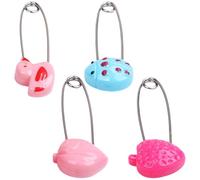 4 Pieces Nappy Pins, Plastic Head Safety Pins Hold Clip Locking Cloth Bib Diapers Pins for Baby Child Infants Kids