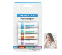 4 Pieces Nasal Stick,Natural Nasal Inhaler,Nasal Inhaler Stick,Nasal Inhaler Stick,Blocked Nose Relief,Refresh Mind,Natural Composition,Suitable For School,Work, Late Night Crowd