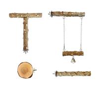 4 Pieces Natural Wood Bird Perches And Chew Toy Parrots Cage Branches For Conures Budgies Lovebirds
