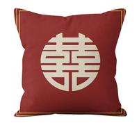 4 pieces New Chinese Style Double Happiness Pillowcase Bed Cushions Sofa Decorative Printed Cushions