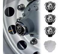 4 Pieces New Custom Black And Silver Griffin Aluminum Decals For Scania Truck Rim Wheel Center Caps Badge Tires Centre Emblem Sticker Cover