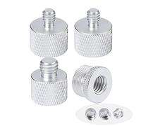 4 Pieces (Nickel-Plated Solid Brass) Microphone Stand Adapter (5/8 Female to 3/8 Male) (5/8 Female to 1/4 Male) (5/8 Male to 3/8 Female Head),Camera Camera Tripod Microphone Stand Connector