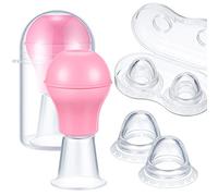 4 Pieces Nipple Sucker Nipple Corrector Nipple Puller Women Breastfeeding Flat Inverted Nipple, Aspirator Nipples Retraction Nipples Silicone Cups for Mommy Girl (Pink)