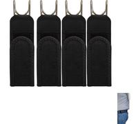 4 Pieces No Buckle Metal Hook Elastic Belt, Adjustable Buckless Belts Waistband, Unisex Lazy Multifunctional Waist Strap Side Belt For Men Women Daily Casual OfficeTravel Fitness