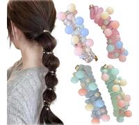 4 Pieces No Damage Soft Elastic Spiral Hair Ties, Colorful Coil Scrunchies, Strong Hold Ponytail Holders for Women and Girls, No Crease Hair Accessories for Thick Hair (D)