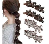 4 Pieces No Damage Soft Elastic Spiral Hair Ties, Colorful Coil Scrunchies, Strong Hold Ponytail Holders for Women and Girls, No Crease Hair Accessories for Thick Hair (B)
