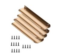 4 Pieces No-Drill Edge-Trimmed Pull Handle for Cabinets, Wardrobes, and Drawers - Customizable Hidden Furniture Hardware(Brushed,Length 500mm/19.7")