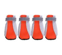 4 Pieces Nonslip Dog Mesh Boots, Anti-slip Safe Pet Supplies, Reflective Puppy Shoes, Breathable Soft Sole Dog Paw Protectors(L-orange)