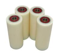 4 Pieces Nylon Polyamide Rollers 40 mm diameter 100 mm wide 10 mm bearing - UK Based Inventory - (40-100-10)