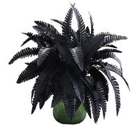 4 Pieces of Artificial Black Persian Fern Leaf Plant Fake and Realistic Plastic Wedding Shop Background Decoration, Interior Decoration (13.7 inches)