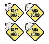 4 Pieces of Baby Stickers On The Car, Safety Warning Signs, Waterproof Reflective Stickers, Auto Accessories.