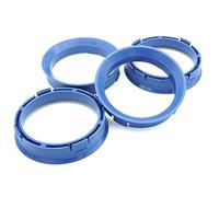 4 pieces of blue centering rings 66.6 - 57.1/66.6 to 57.1 compatible with CMS, DBV, Proline wheels, Keskin, MAM
