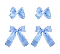 4 Pieces Of Blue Hairpins, Bow-Shaped Headdress, Bangs On The Top Of The Head Hair Accessories, Sweet And Fresh Streamers, Ponytail Fixers, Wedding Party Hair Bands.