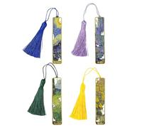 4 Pieces of Bookmarks, Creative Metal Bookmarks, Retro Fashion Bookmarks, Unisex, Book Accessories, Gifts for Reading Lovers