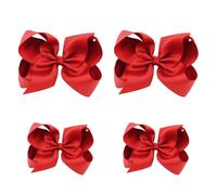 4 Pieces Of Bow Hair Clips, Children'S Hair Clips, Red Shark Clips, Hair Style Fixing Clips, Girl Style Decorative Clips