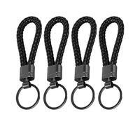 4 Pieces of Braided Leather Keychain, Simple Keychain, Classic Versatile Hangers, Key Accessories.