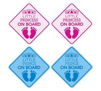 4 Pieces of Car Baby Stickers, Color Reflective Stickers, Waterproof Body Stickers, Cartoon Warning Stickers.