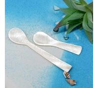 4 Pieces of Caviar Spoons, Handmade Pearl Spoons with Round Handles, Table Supplies, Suitable for Ice Cream, Coffee, Jam.