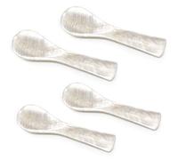 4 Pieces of Caviar Spoons, Handmade Pearl Spoons with Round Handles, Table Supplies, Suitable for Ice Cream, Coffee, Jam.