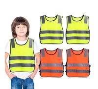 4 Pieces of Children's Reflective Vests, Night Safety Vests, Children's Safety Protective Vests for Running, Cycling, Walking