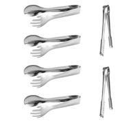 4 Pieces of Creative Spoons and 2 Pieces of Food Tongs, Stainless Steel Food Tongs, Non-Slip Food Tongs, Cooking Utensils, Kitchen Tools