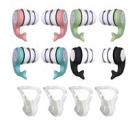 4 Pieces of Dolphin Earplugs with Box, 4 Pieces of Nose Clips, Waterproof Swimming Earplugs, Noise-Reducing Sleep Silicone Earplugs, Swimming Training Supplies.