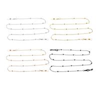 4 Pieces Of Fashionable Glasses Chain, Women'S Sunglasses Accessories, Beaded Glasses Chain, Simple Metal Hanging Chain.