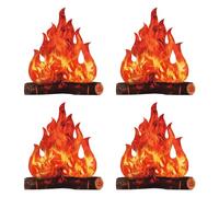 4 Pieces of Flame Party Decorations, Fireplace Bonfire, Flame Cardboard, Fire Kid, Western Decoration, City Flame Mini Bonfire Gnome Accessories, Suitable for Christmas, Halloween, Easter Bonfires.