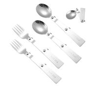 4 Pieces of Foldable Tableware, Stainless Steel Foldable Tableware, Multi-Functional Tableware, Portable Tableware Set, Outdoor Travel Tableware (2 Forks + 2 Spoons)