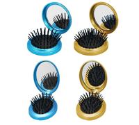 4 Pieces Of Folding Comb With Mirror, Mini Portable Massage Comb, Anti-Static Pocket Combs, Female Hairdressing Tools.