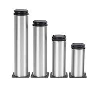 4 Pieces of Furniture Legs Adjustable, Kitchen and Bathroom Stainless Steel Cabinet Legs, Round Table Legs, Bed Sofa Support Legs, Replacement Furniture Feet,Stainlesssteel-5cm/1.97in