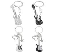 4 Pieces of Guitar Keychains, Creative Keychains, Punk Keychains, Retro Keychains, Metal Keychains, Bag Pendants
