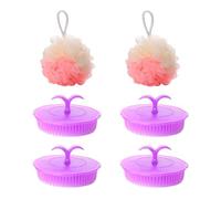 4 Pieces Of Hair Combing Brushes, 2 Pieces Of Bath Balls, Round Shampooing Brush, Scalp Massage Comb, Hair Washing Tool Brush