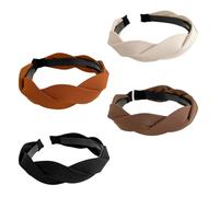 4 Pieces Of Headbands, Wide Velvet Headbands, Braided Headbands, Forehead Bands For Girls, Scrunchies For Women, Fabric Headbands, Wide Braided Headbands