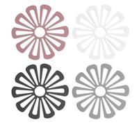 4 Pieces of Heat-Insulating Mats, Thickened Flower-Shaped Dining Table Mats, Simple Solid Color Heat-Insulating Mats, Dining Table Heat-Insulating Mats, Non-Slip Coasters